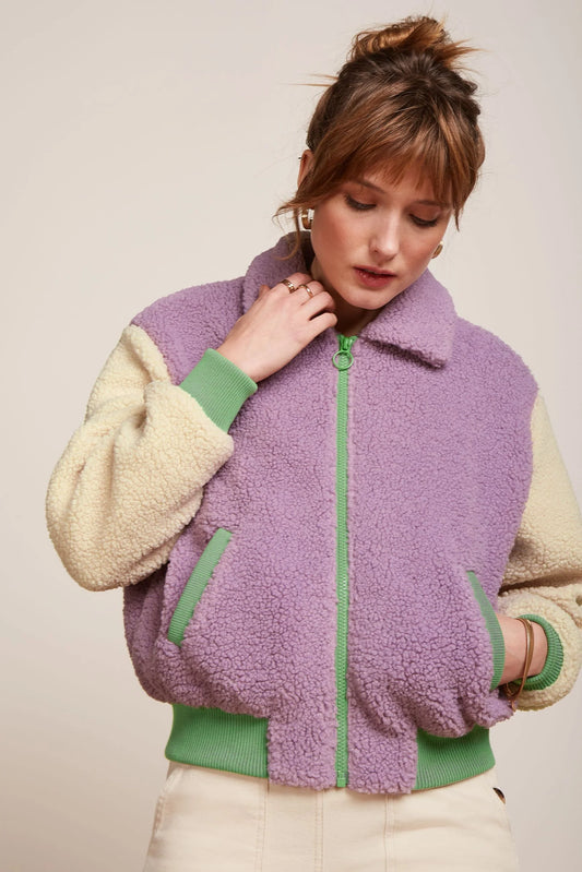 King Louie Fay Jacket Teddy Sheer Lilac